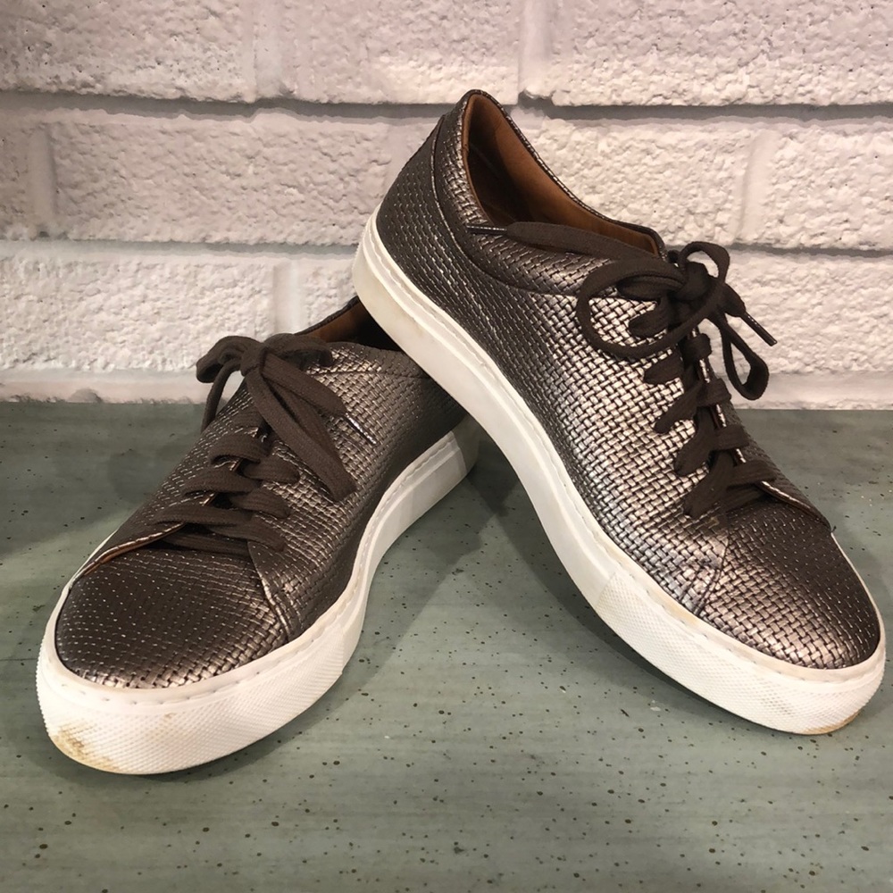 Aquatalia Taupe Metallic Sneakers